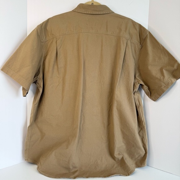 Carhartt Rugged Flex Men Shirt Short Sleeve Relaxed Fit Midweight Khaki Size XXL - Picture 3 of 14